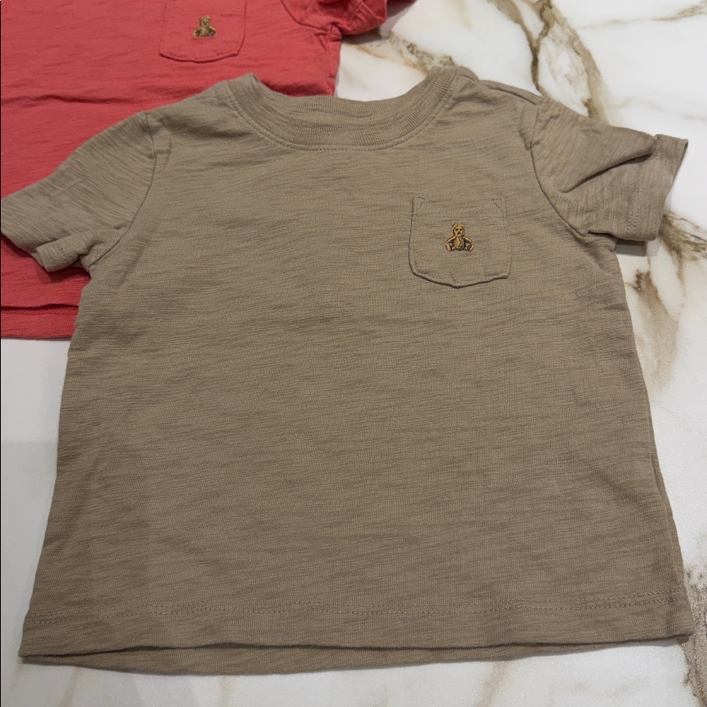 GAP Kids' Short Sleeve Tees - Coral and Beige - Picture 2 of 5